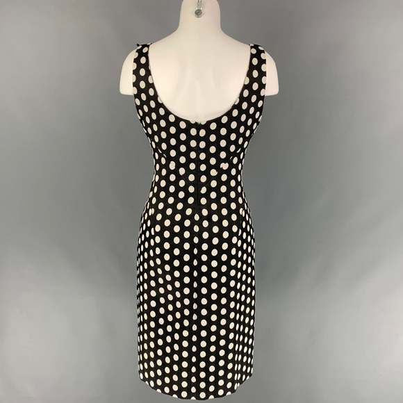 ARMANI COLLEZIONI Black & White Polka Dot Sheath Dress - Picture 4 of 5